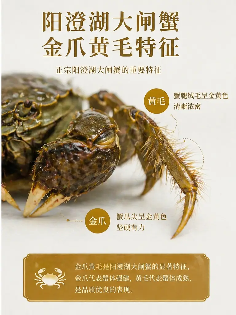 阳澄湖大闸蟹金爪黄毛特征