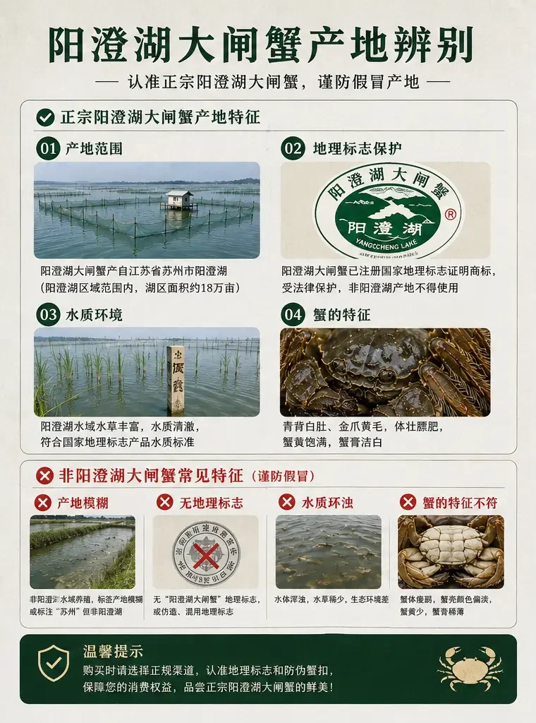 阳澄湖大闸蟹产地辨别