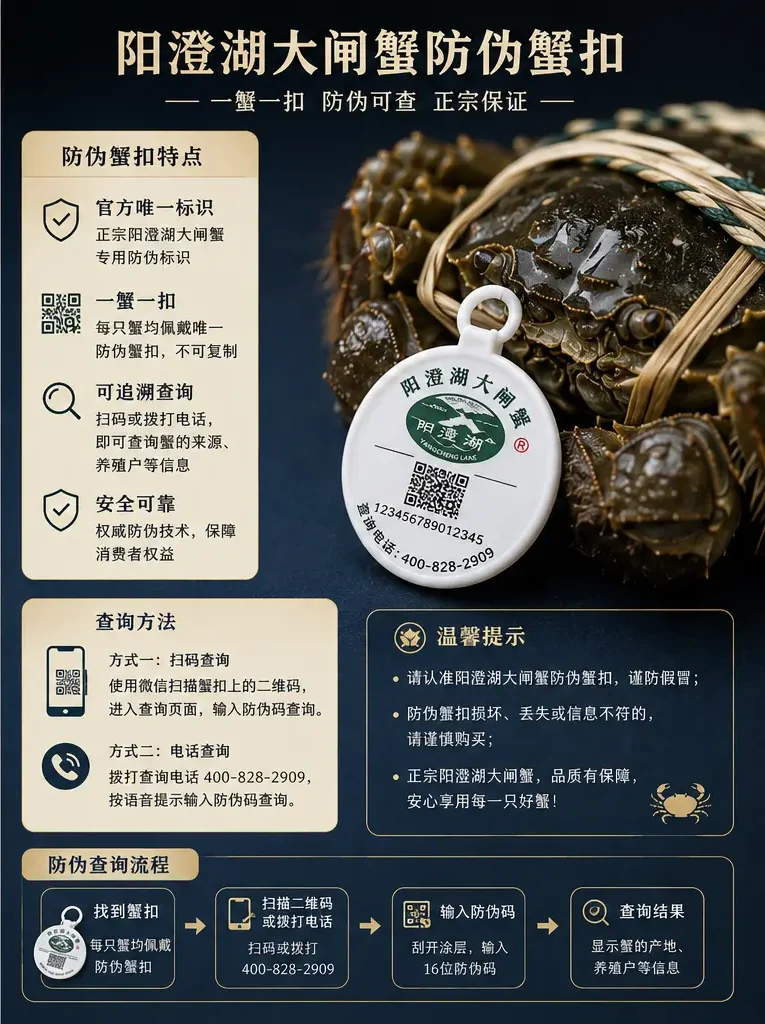 阳澄湖大闸蟹防伪蟹扣