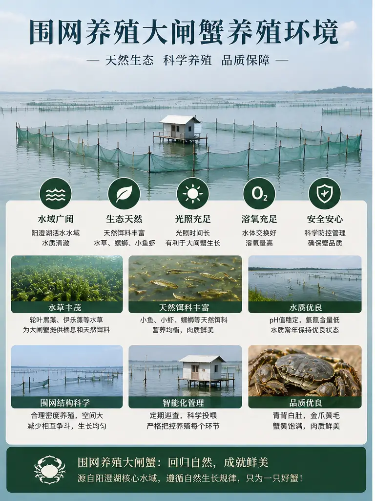 阳澄湖围网养殖大闸蟹