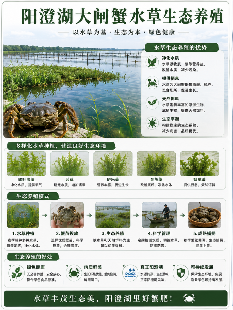 阳澄湖大闸蟹水草生态养殖